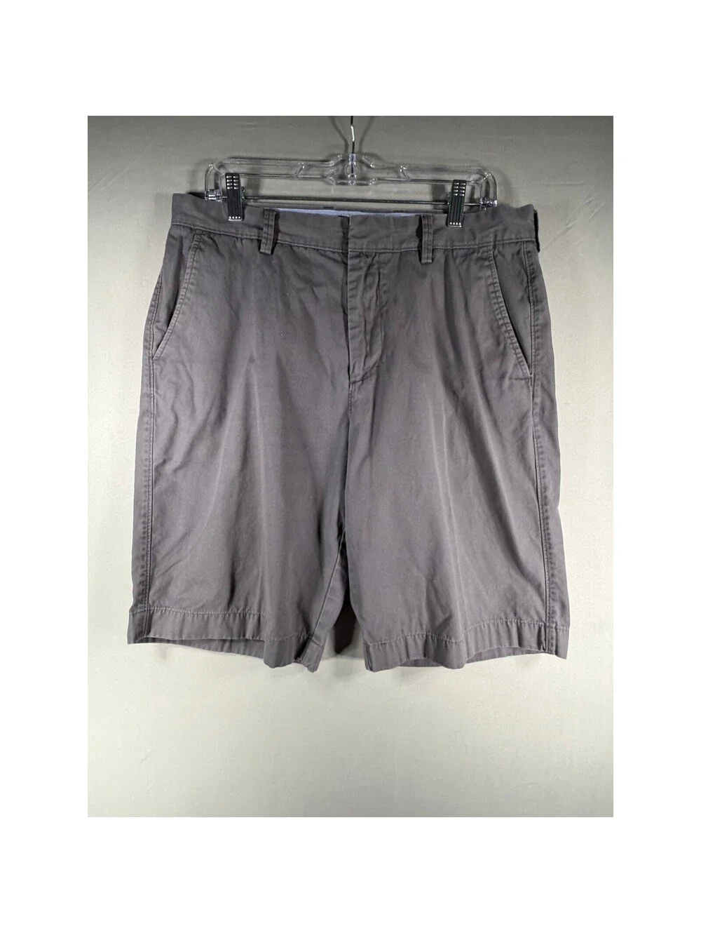 J.Crew Mens Chino Shorts Grey 100% Cotton Flat Front Casual Size 34